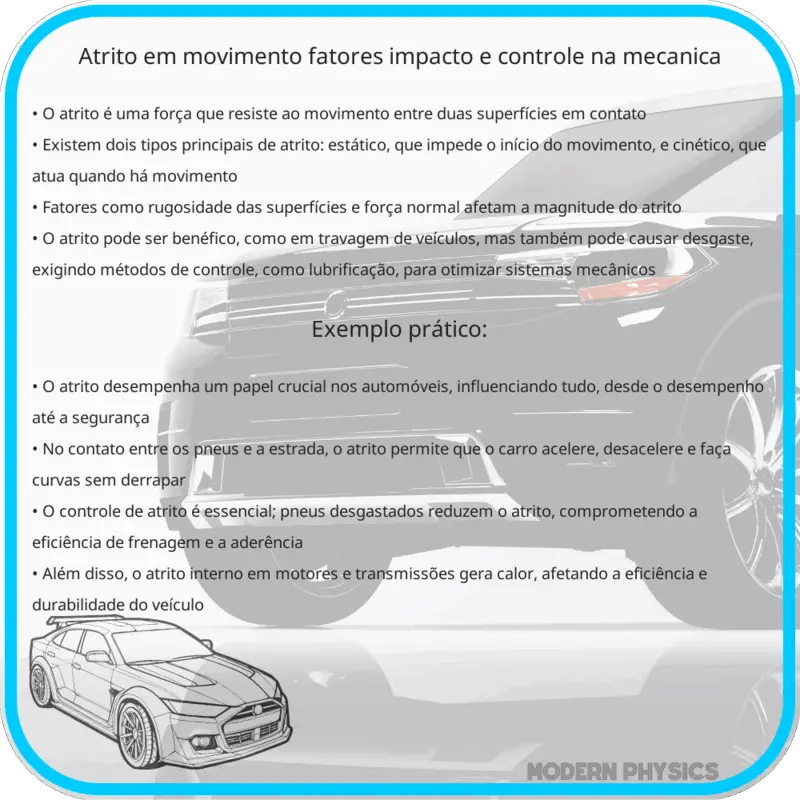 Atrito em Movimento | Fatores, Impacto e Controle na Mecânica