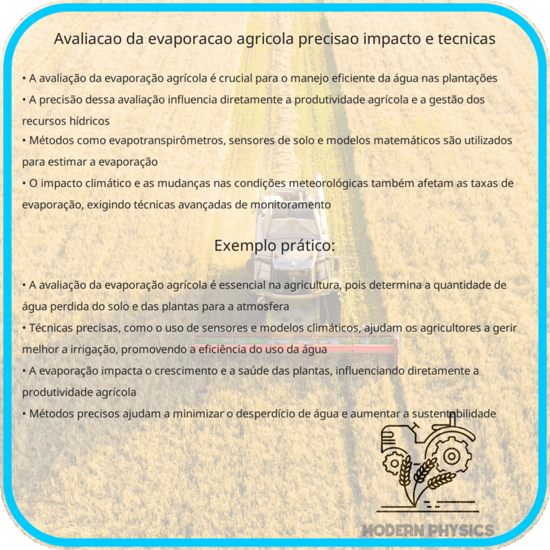 Avaliação da Evaporação Agrícola | Precisão, Impacto e Técnicas