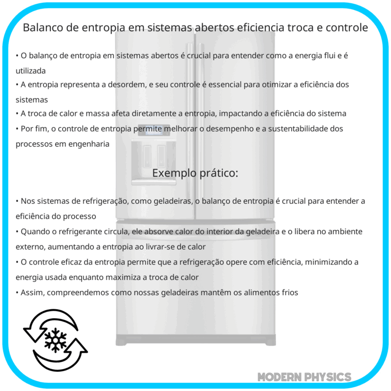 Balanço de Entropia em Sistemas Abertos | Eficiência, Troca e Controle