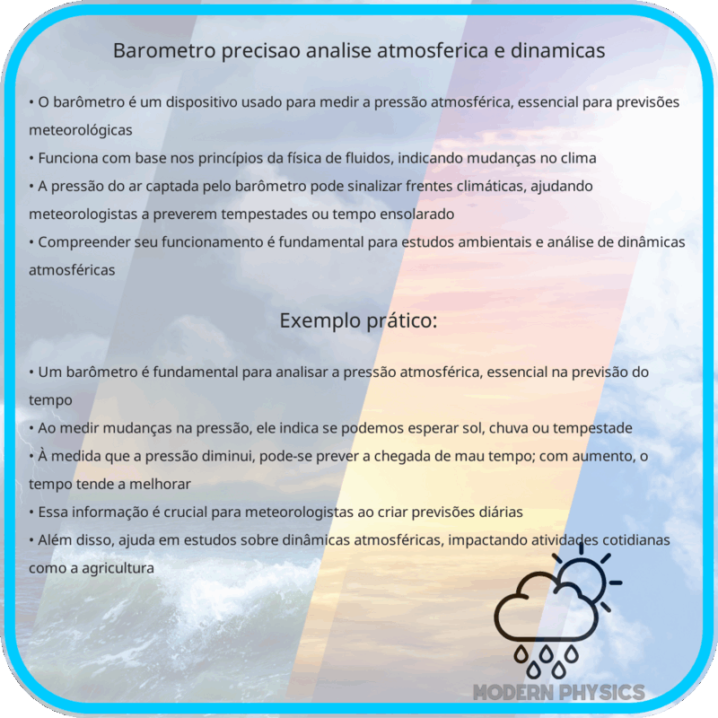 Barômetro | Precisão, Análise Atmosférica e Dinâmicas