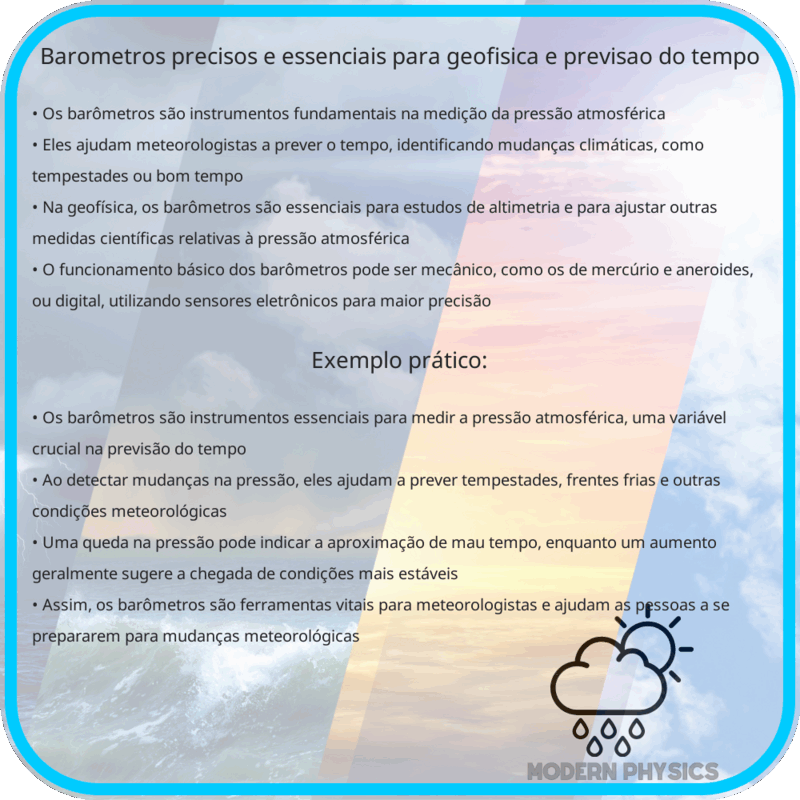 Barômetros: Precisos e Essenciais para Geofísica e Previsão do Tempo