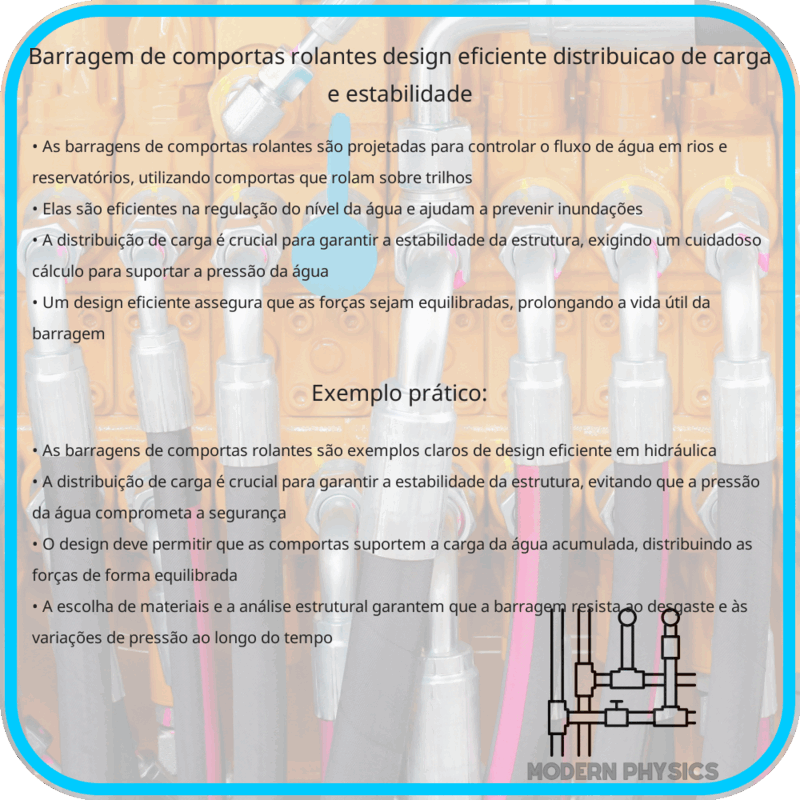 Barragem de Comportas Rolantes | Design Eficiente, Distribuição de Carga e Estabilidade