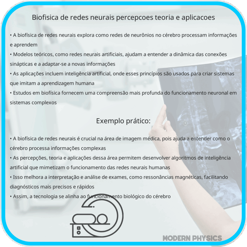 Biofísica de Redes Neurais | Percepções, Teoria e Aplicações