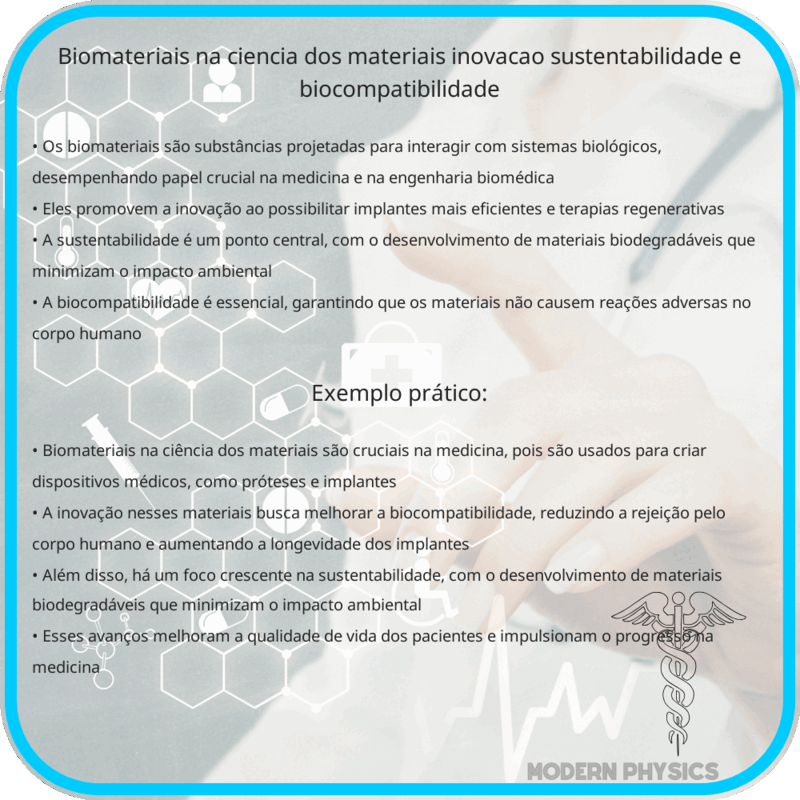 Biomateriais na Ciência dos Materiais | Inovação, Sustentabilidade e Biocompatibilidade