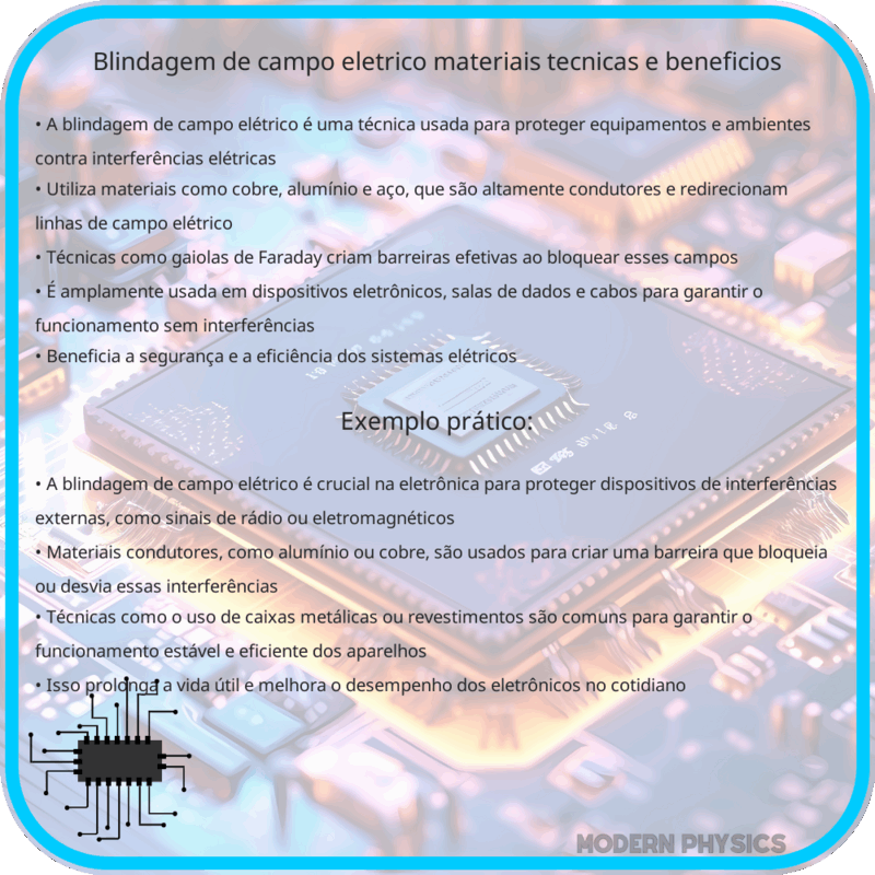 Blindagem de Campo Elétrico | Materiais, Técnicas e Benefícios