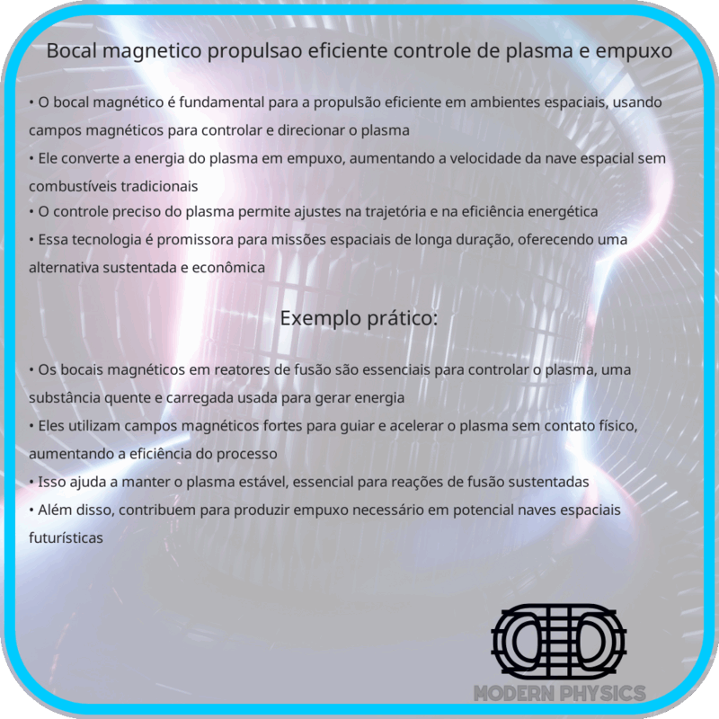Bocal Magnético | Propulsão Eficiente, Controle de Plasma e Empuxo