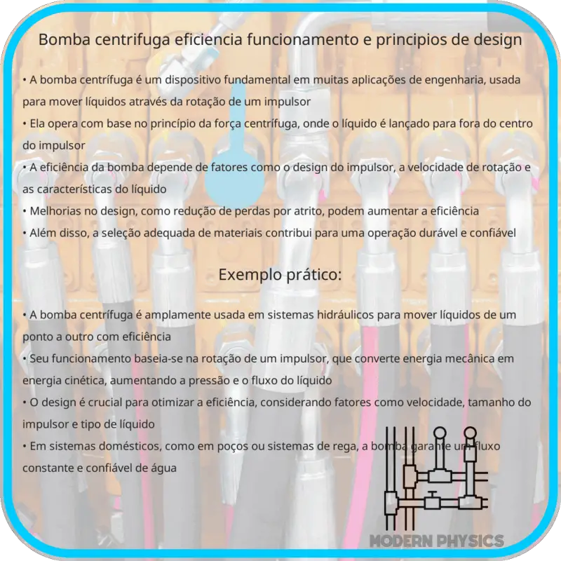 Bomba Centrífuga | Eficiência, Funcionamento e Princípios de Design