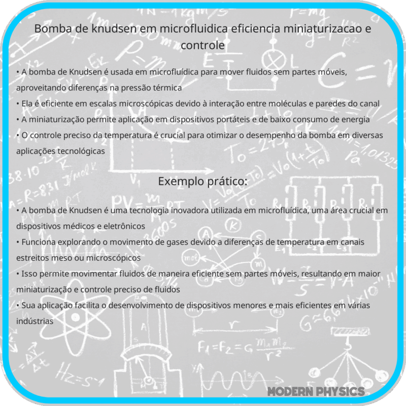Bomba de Knudsen em Microfluídica | Eficiência, Miniaturização e Controle