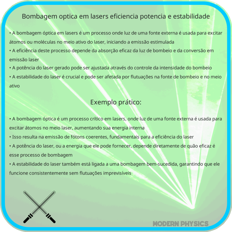 Bombagem Óptica em Lasers | Eficiência, Potência e Estabilidade