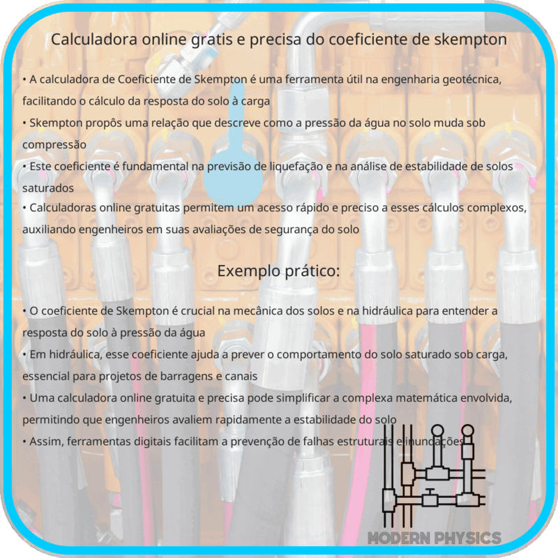 Calculadora Online Grátis e Precisa do Coeficiente de Skempton