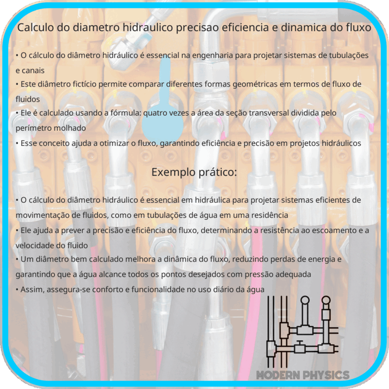 Cálculo do Diâmetro Hidráulico | Precisão, Eficiência e Dinâmica do Fluxo