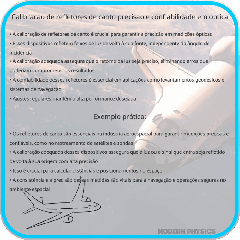 Calibração de Refletores de Canto | Precisão e Confiabilidade em Óptica