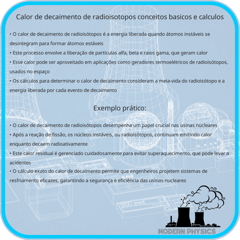 Calor de Decaimento de Radioisótopos | Conceitos Básicos e Cálculos