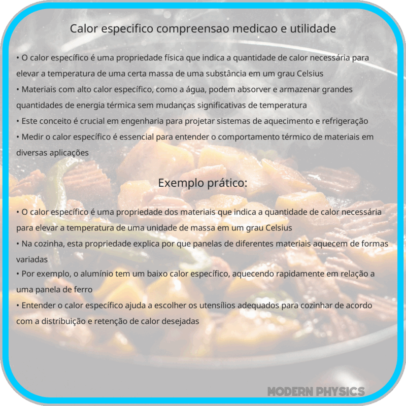 Calor Específico: Compreensão, Medição e Utilidade