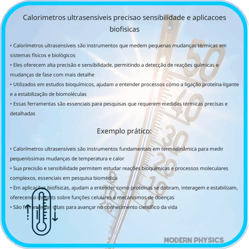 Calorímetros Ultrasensíveis: Precisão, Sensibilidade e Aplicações Biofísicas