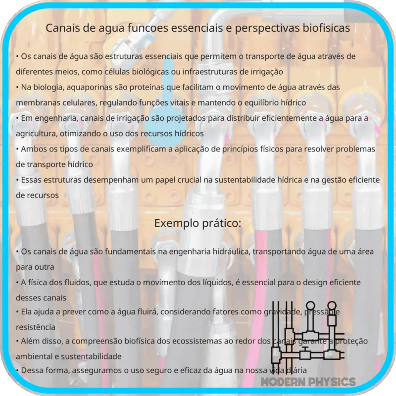 Canais de Água | Funções Essenciais e Perspectivas Biofísicas