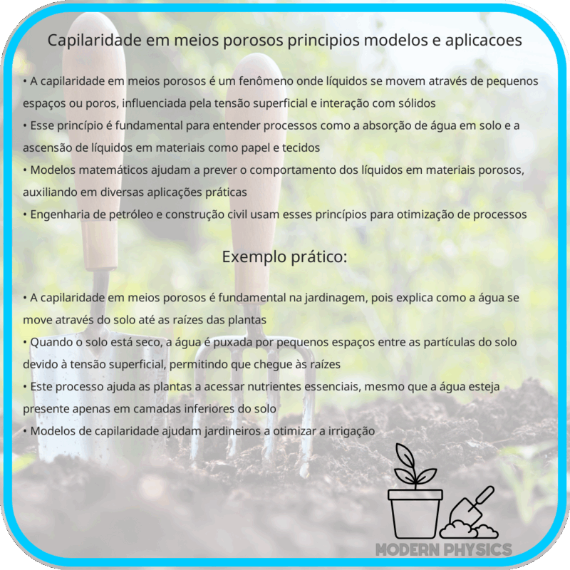 Capilaridade em Meios Porosos | Princípios, Modelos e Aplicações
