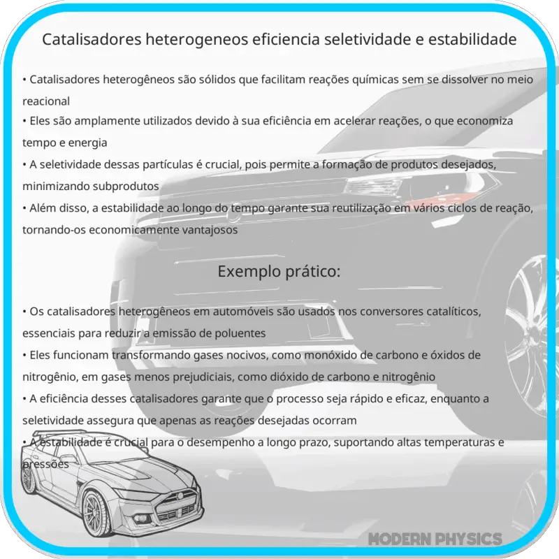 Catalisadores Heterogêneos: Eficiência, Seletividade e Estabilidade
