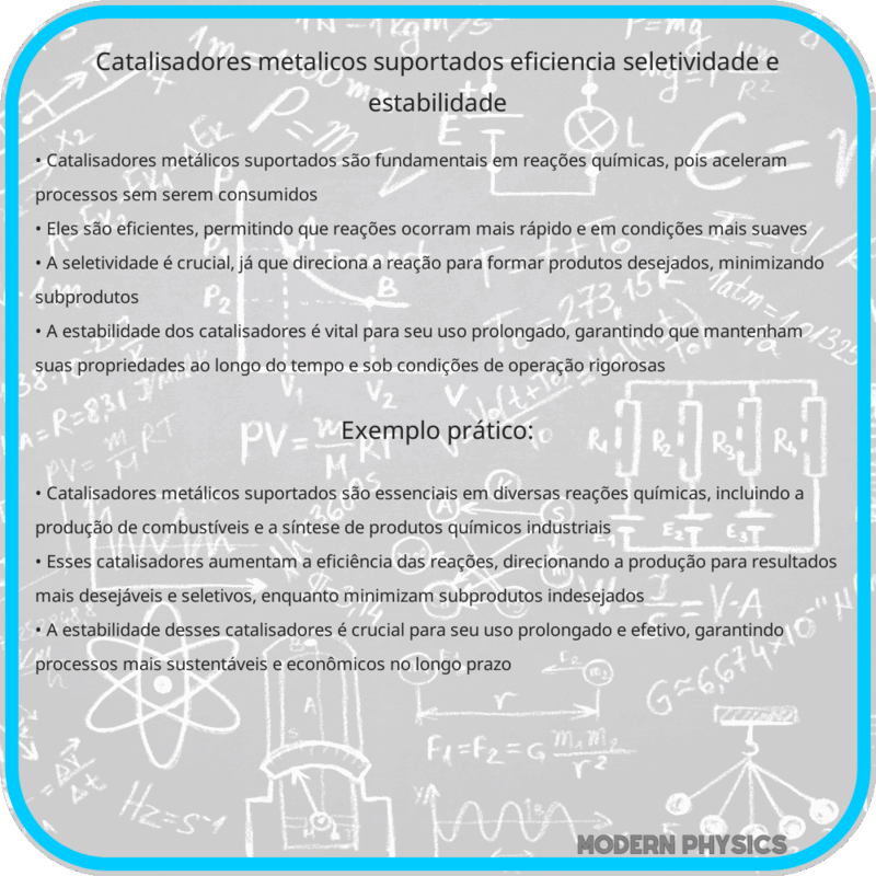 Catalisadores Metálicos Suportados | Eficiência, Seletividade e Estabilidade