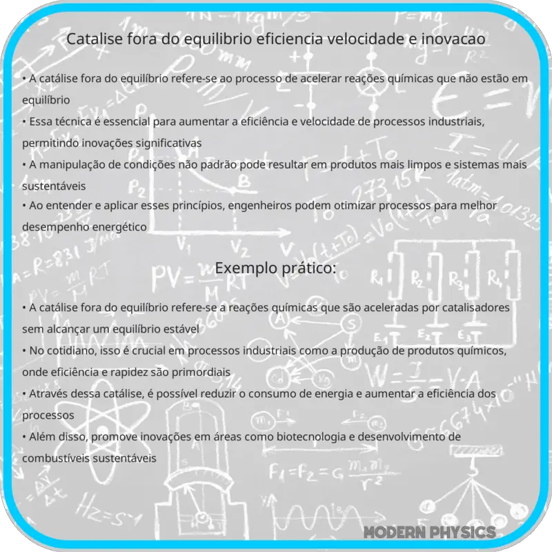 Catálise Fora do Equilíbrio | Eficiência, Velocidade e Inovação