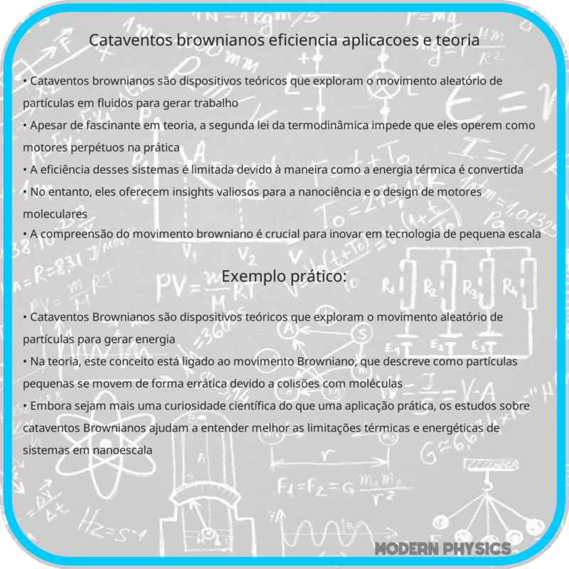 Cataventos Brownianos | Eficiência, Aplicações e Teoria