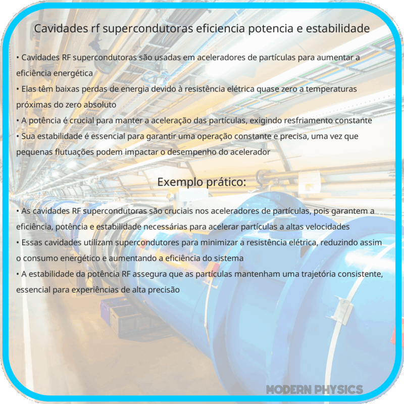 Cavidades RF Supercondutoras | Eficiência, Potência e Estabilidade