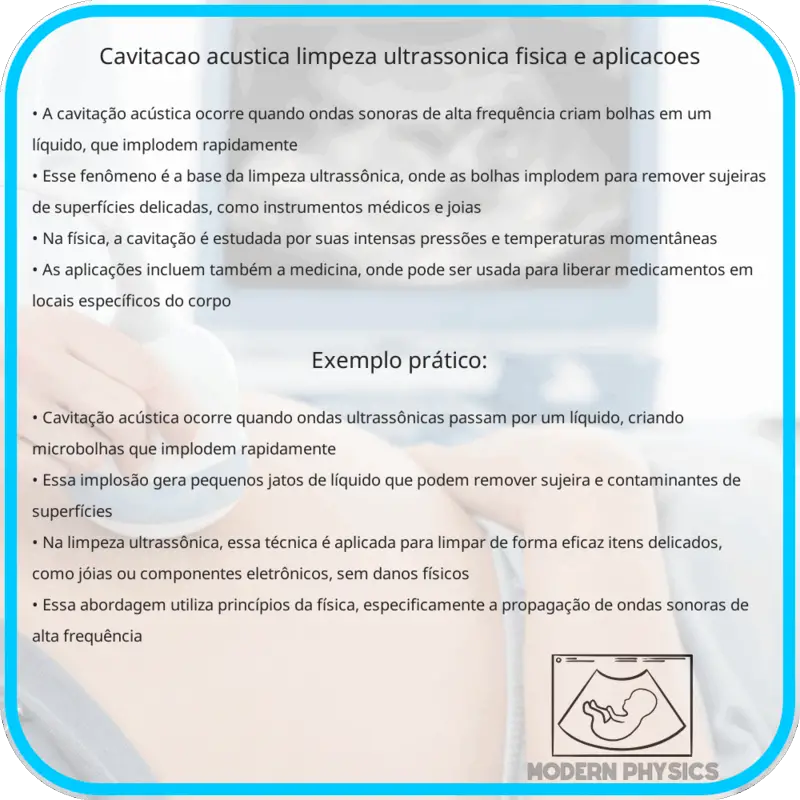 Cavitação Acústica: Limpeza Ultrassônica, Física e Aplicações