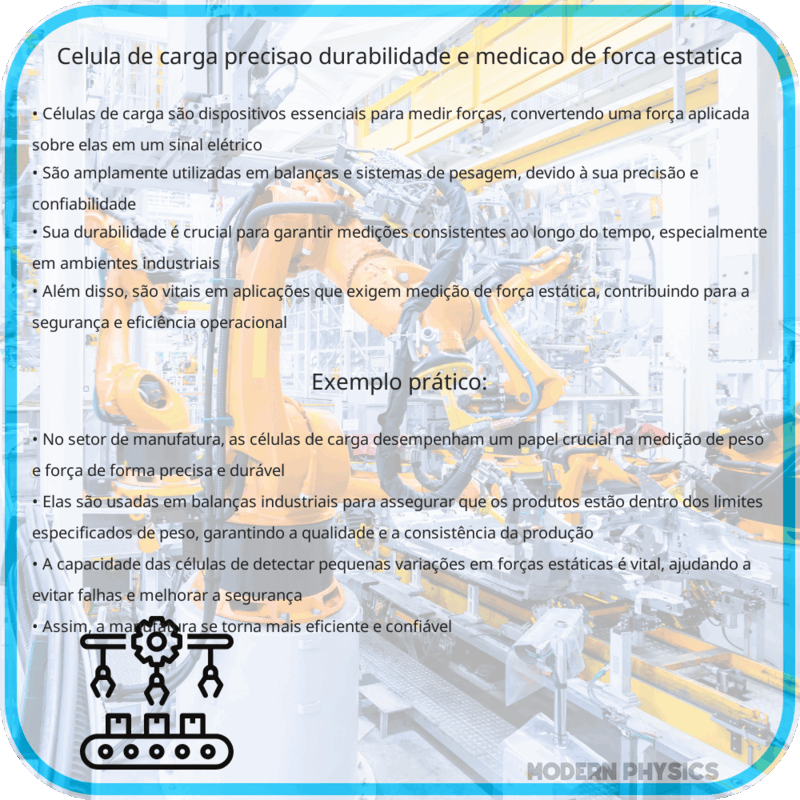 Célula de Carga | Precisão, Durabilidade e Medição de Força Estática