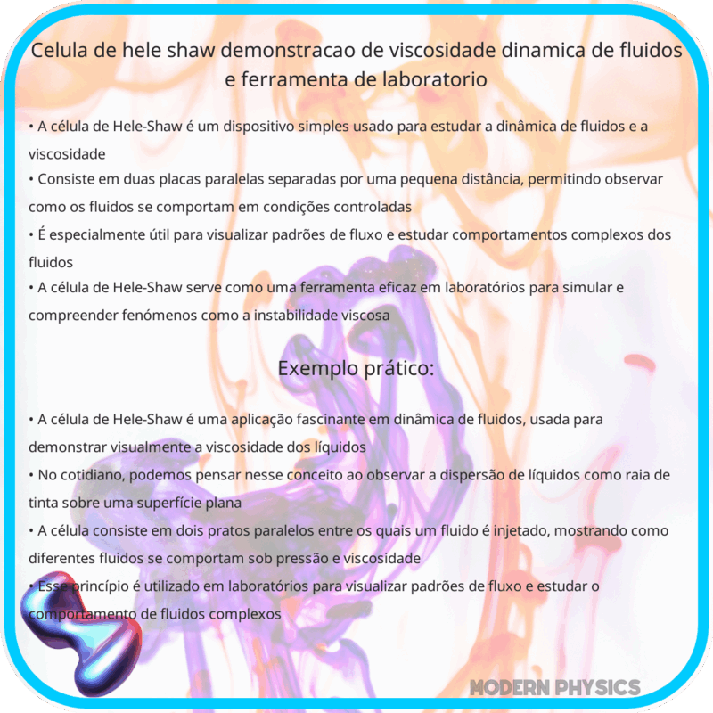 Célula de Hele-Shaw | Demonstração de Viscosidade, Dinâmica de Fluidos e Ferramenta de Laboratório