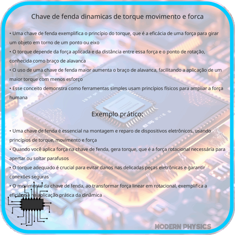 Chave de Fenda | Dinâmicas de Torque, Movimento e Força