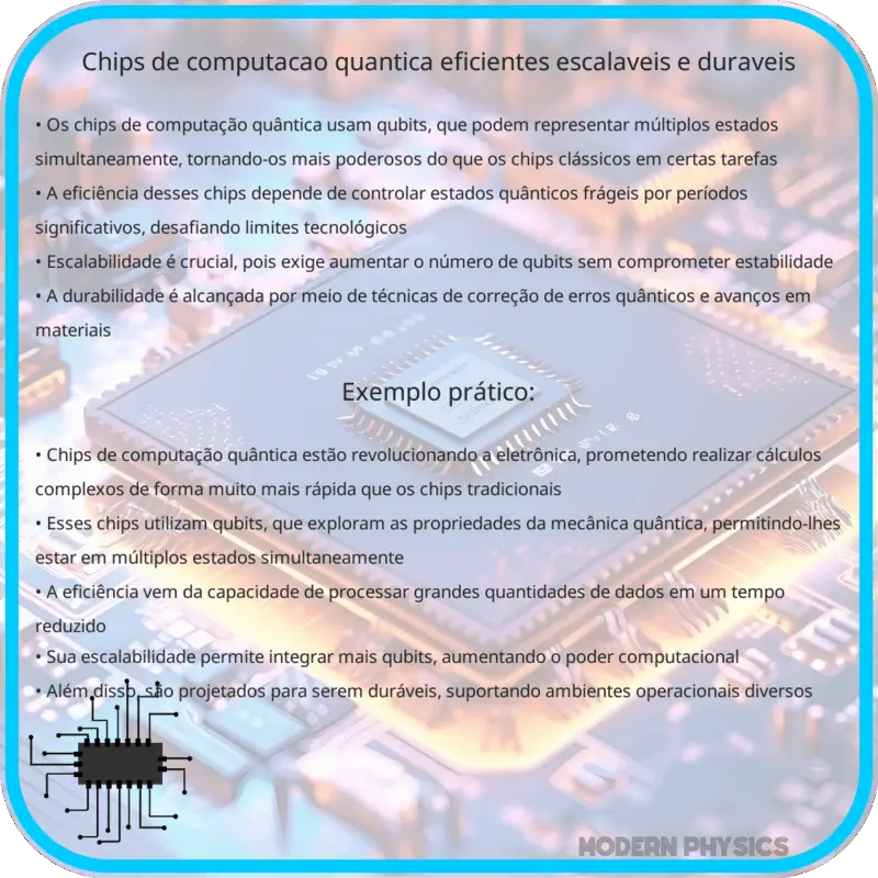 Chips de Computação Quântica | Eficientes, Escaláveis e Duráveis