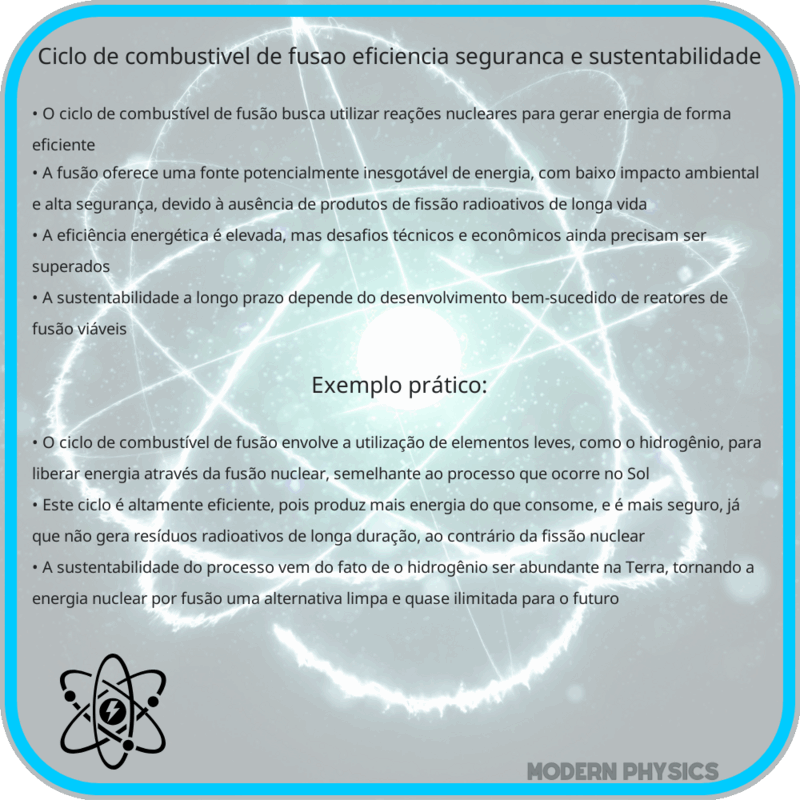 Ciclo de Combustível de Fusão | Eficiência, Segurança e Sustentabilidade