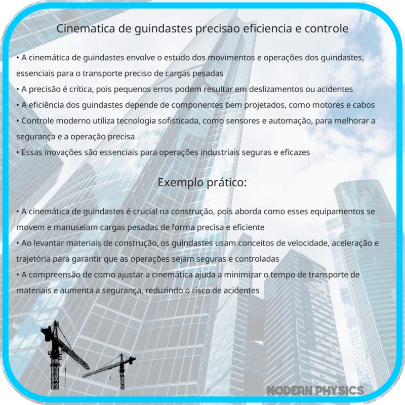 Cinemática de Guindastes | Precisão, Eficiência e Controle