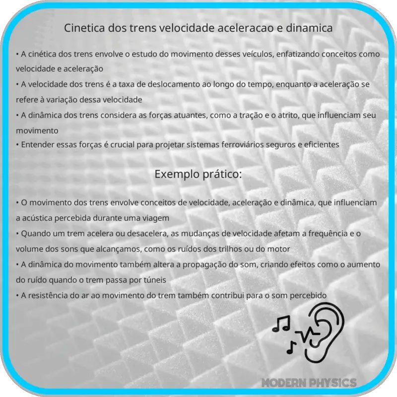 Cinética dos Trens | Velocidade, Aceleração e Dinâmica