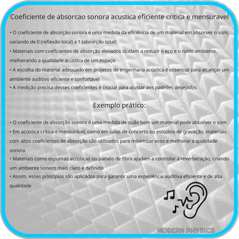 Coeficiente de Absorção Sonora | Acústica Eficiente, Crítica e Mensurável