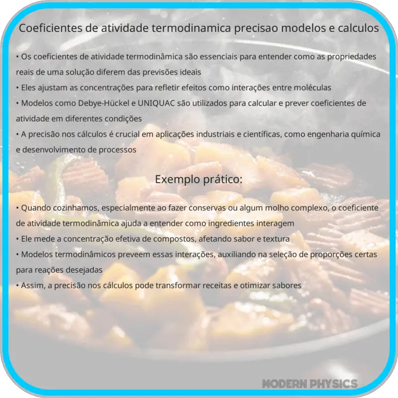 Coeficientes de Atividade Termodinâmica | Precisão, Modelos e Cálculos
