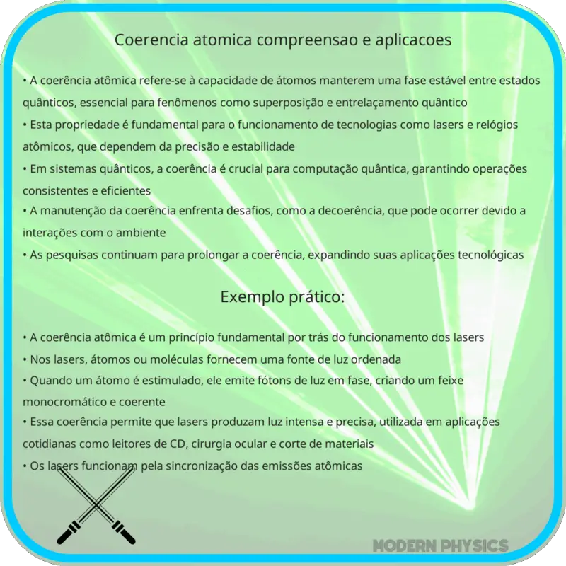 Coerência Atômica: Compreensão e Aplicações
