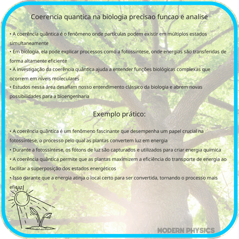 Coerência Quântica na Biologia | Precisão, Função e Análise