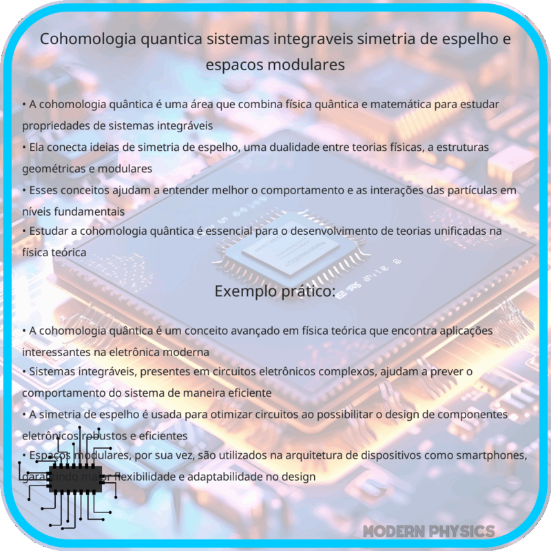 Cohomologia Quântica: Sistemas Integráveis, Simetria de Espelho e Espaços Modulares