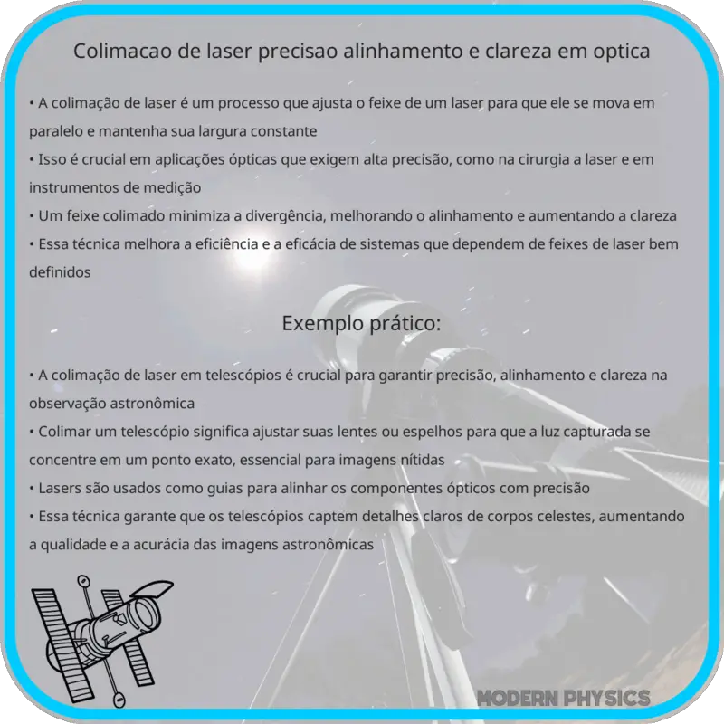 Colimação de Laser | Precisão, Alinhamento e Clareza em Óptica