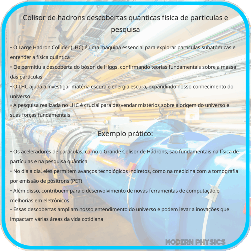 Colisor de Hádrons: Descobertas Quânticas, Física de Partículas e Pesquisa