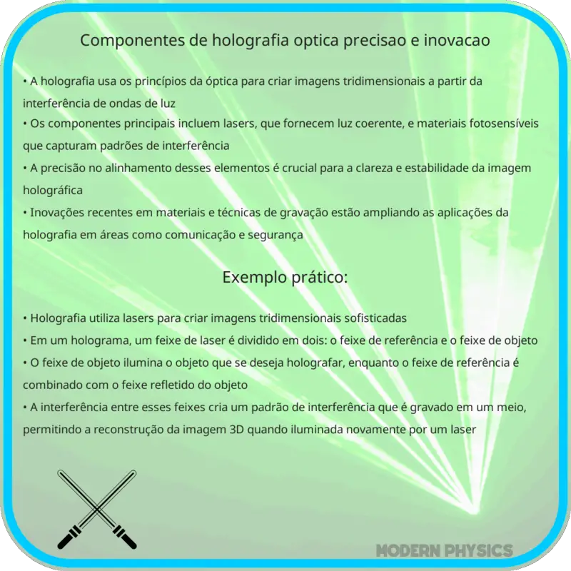 Componentes de Holografia | Óptica, Precisão e Inovação