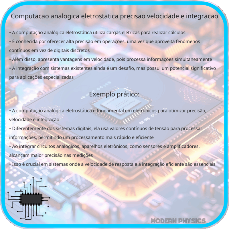 Computação Analógica Eletrostática | Precisão, Velocidade e Integração