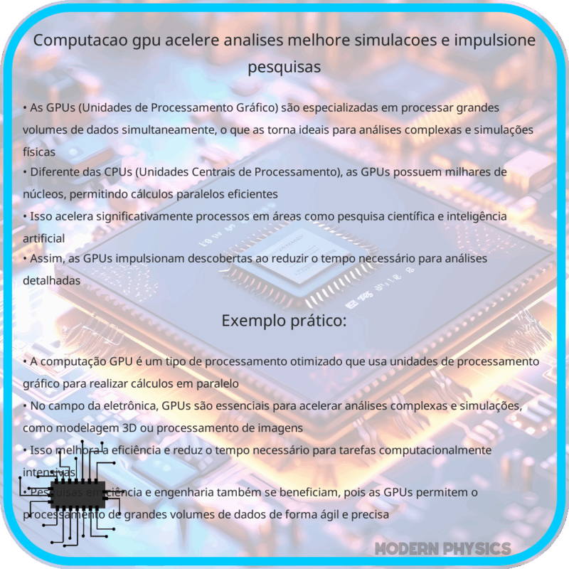 Computação GPU | Acelere Análises, Melhore Simulações e Impulsione Pesquisas