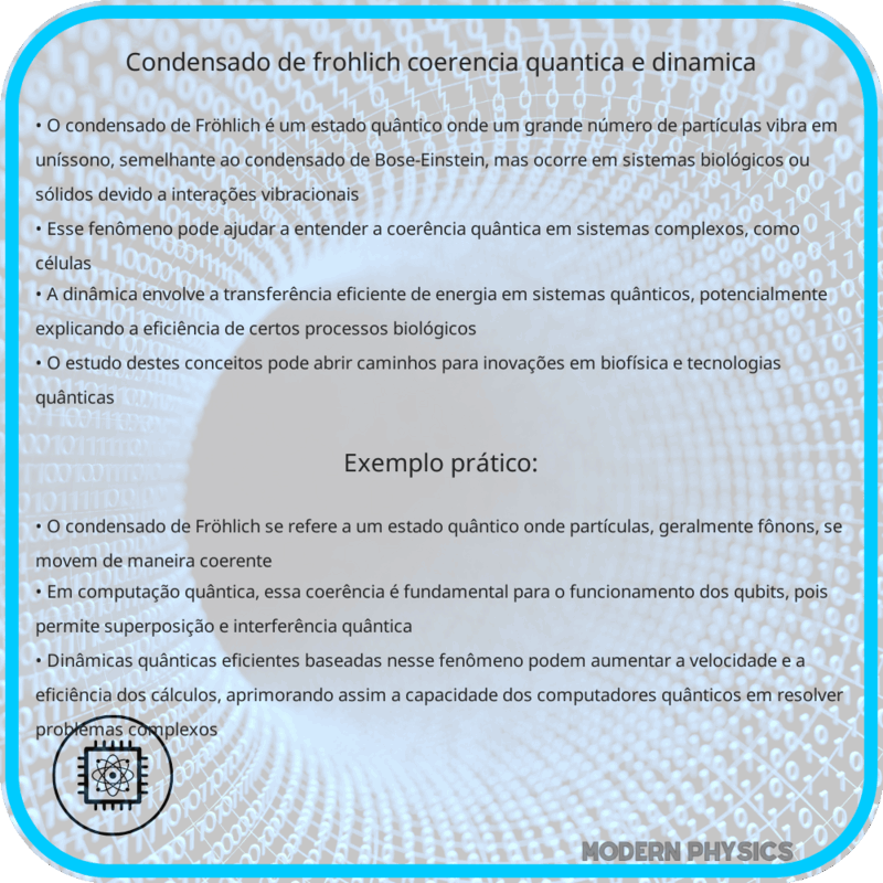 Condensado de Frohlich | Coerência Quântica e Dinâmica