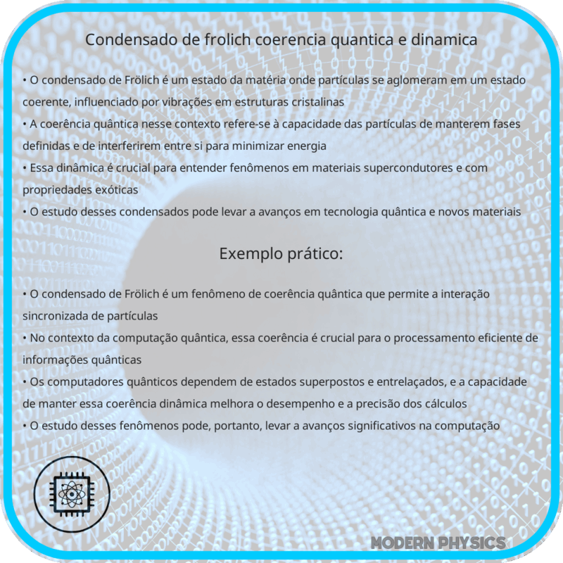 Condensado de Frölich | Coerência Quântica e Dinâmica