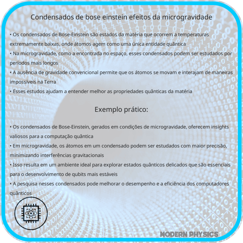 Condensados de Bose-Einstein | Efeitos da Microgravidade