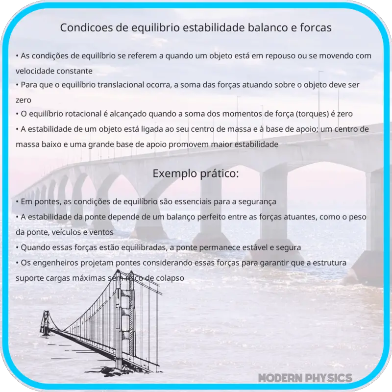 Condições de Equilíbrio | Estabilidade, Balanço e Forças