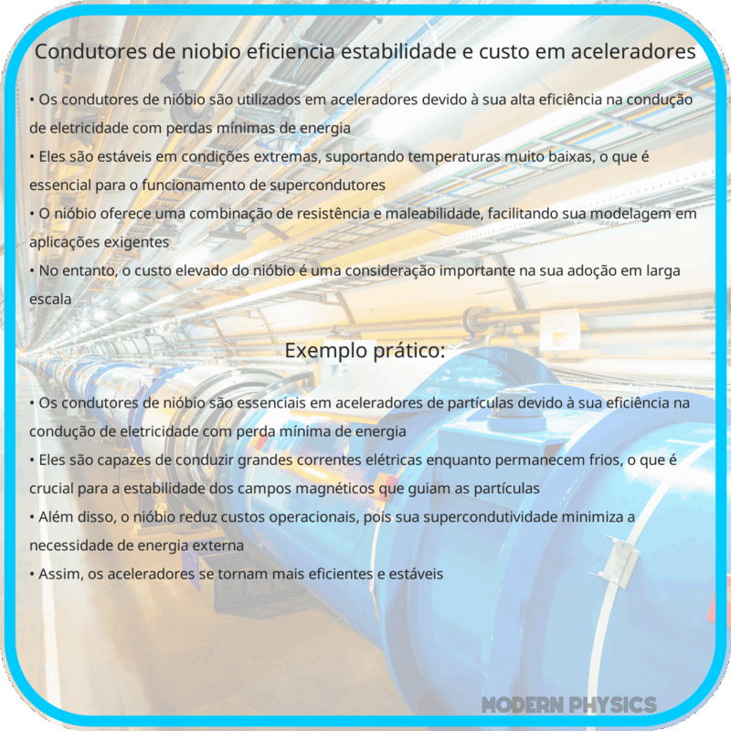 Condutores de Nióbio | Eficiência, Estabilidade e Custo em Aceleradores
