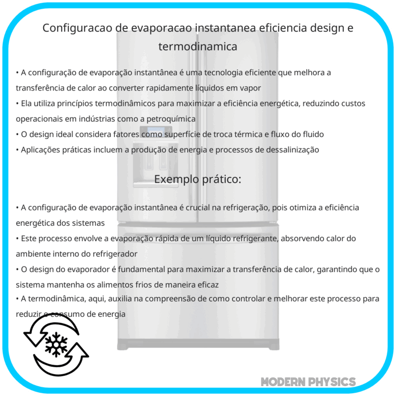 Configuração de Evaporação Instantânea: Eficiência, Design e Termodinâmica